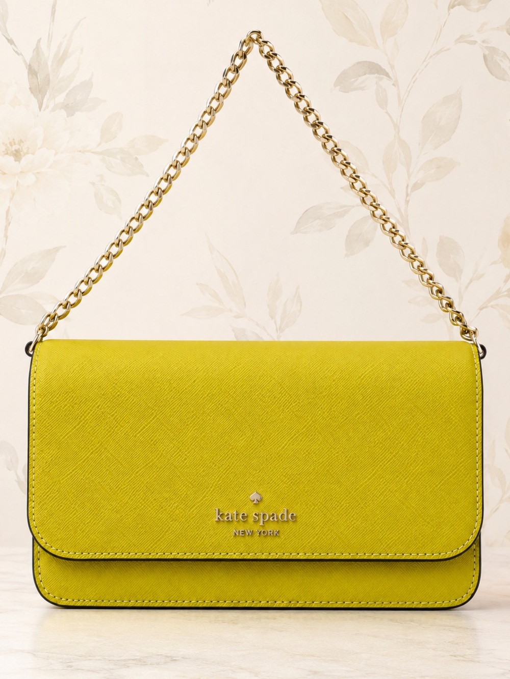 kate spade Yellow Crossbody Bag with Gold Chain